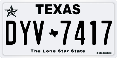 TX license plate DYV7417