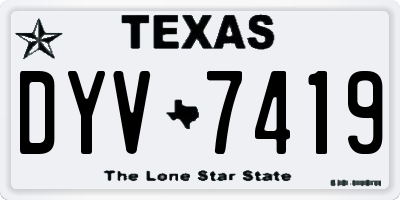 TX license plate DYV7419