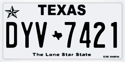 TX license plate DYV7421