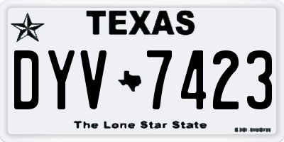 TX license plate DYV7423
