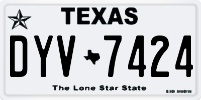TX license plate DYV7424