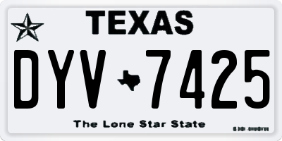 TX license plate DYV7425