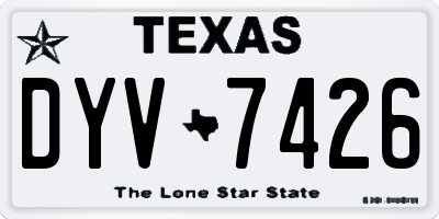 TX license plate DYV7426