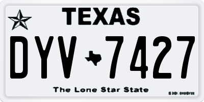 TX license plate DYV7427