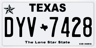 TX license plate DYV7428