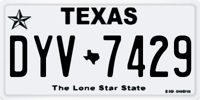 TX license plate DYV7429