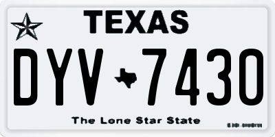 TX license plate DYV7430