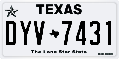 TX license plate DYV7431
