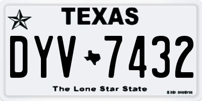TX license plate DYV7432