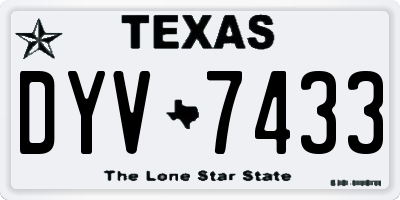 TX license plate DYV7433