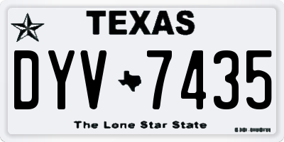 TX license plate DYV7435