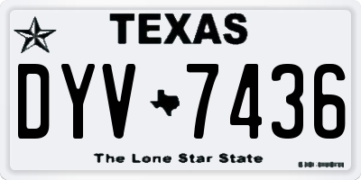TX license plate DYV7436