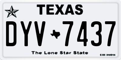 TX license plate DYV7437