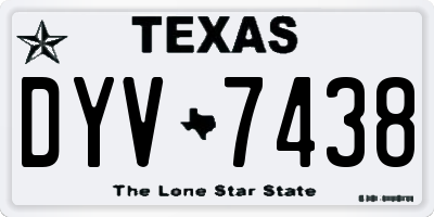 TX license plate DYV7438