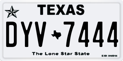 TX license plate DYV7444