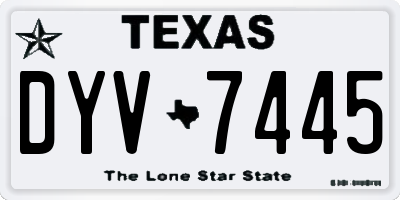TX license plate DYV7445