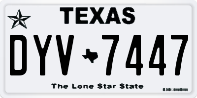 TX license plate DYV7447
