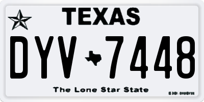 TX license plate DYV7448