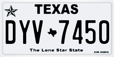 TX license plate DYV7450