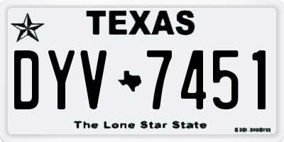 TX license plate DYV7451
