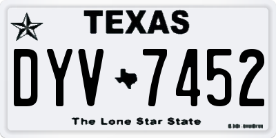 TX license plate DYV7452