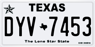TX license plate DYV7453