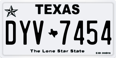 TX license plate DYV7454