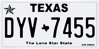 TX license plate DYV7455