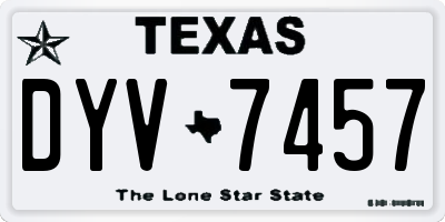 TX license plate DYV7457