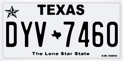 TX license plate DYV7460