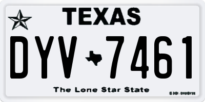 TX license plate DYV7461