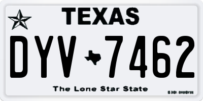 TX license plate DYV7462
