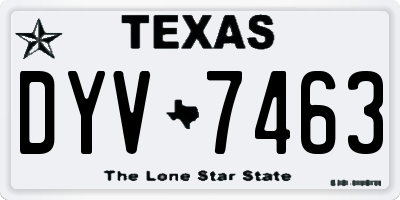 TX license plate DYV7463