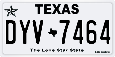 TX license plate DYV7464