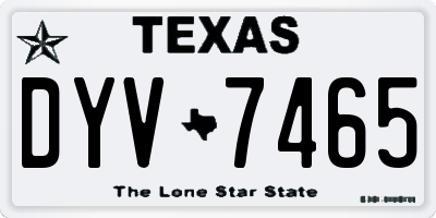 TX license plate DYV7465