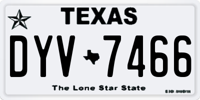 TX license plate DYV7466