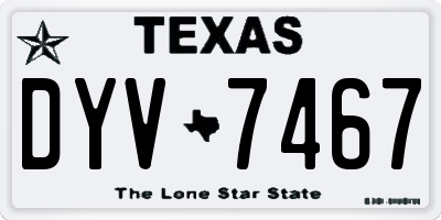 TX license plate DYV7467