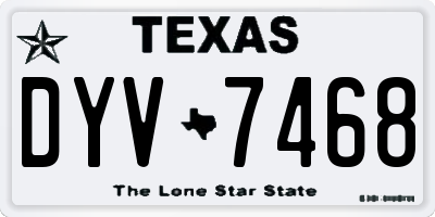 TX license plate DYV7468