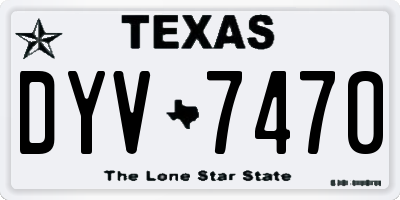 TX license plate DYV7470