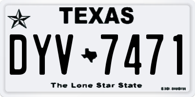 TX license plate DYV7471