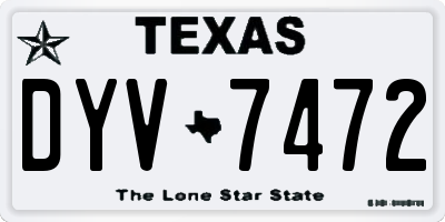 TX license plate DYV7472