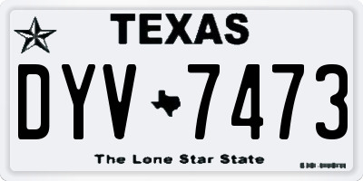 TX license plate DYV7473