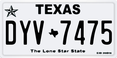 TX license plate DYV7475