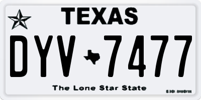 TX license plate DYV7477