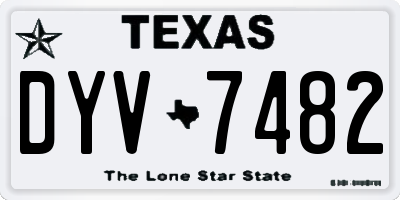 TX license plate DYV7482