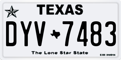TX license plate DYV7483