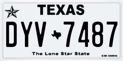 TX license plate DYV7487