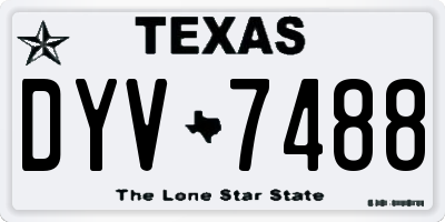 TX license plate DYV7488