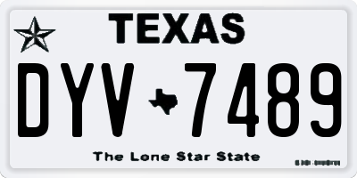 TX license plate DYV7489