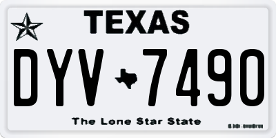 TX license plate DYV7490